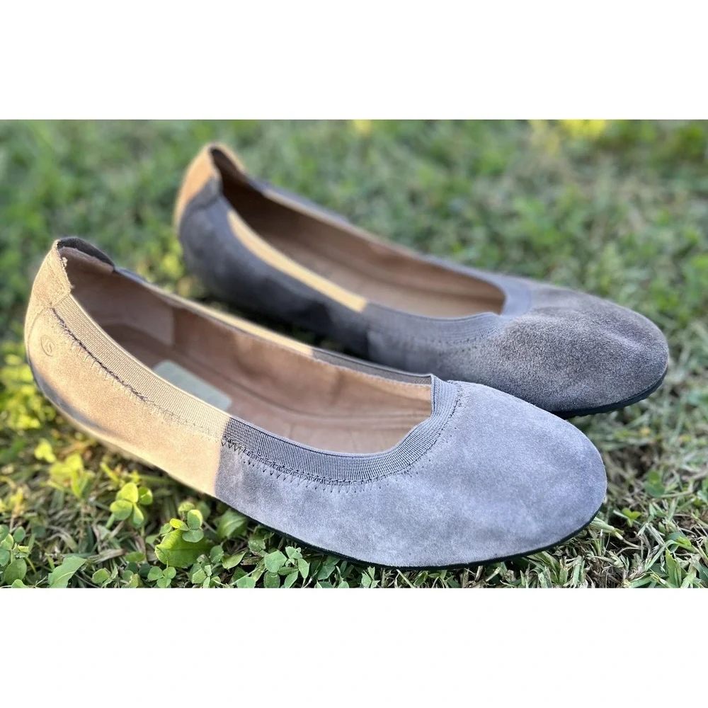 Josef Seibel Ballet Flats Womens 38 US 7‎ Gray Suede Comfort Slip On Shoes
